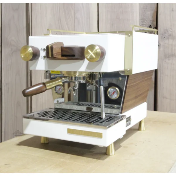 LA MARZOCCO LINEA MINI 1 PENTAGONAL GROUP HEAD COVER WITH BRASS AND WALNUT